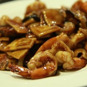 Gambas bambu y seta