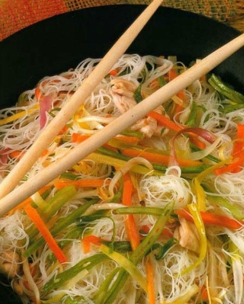 Fideo con tres delicias